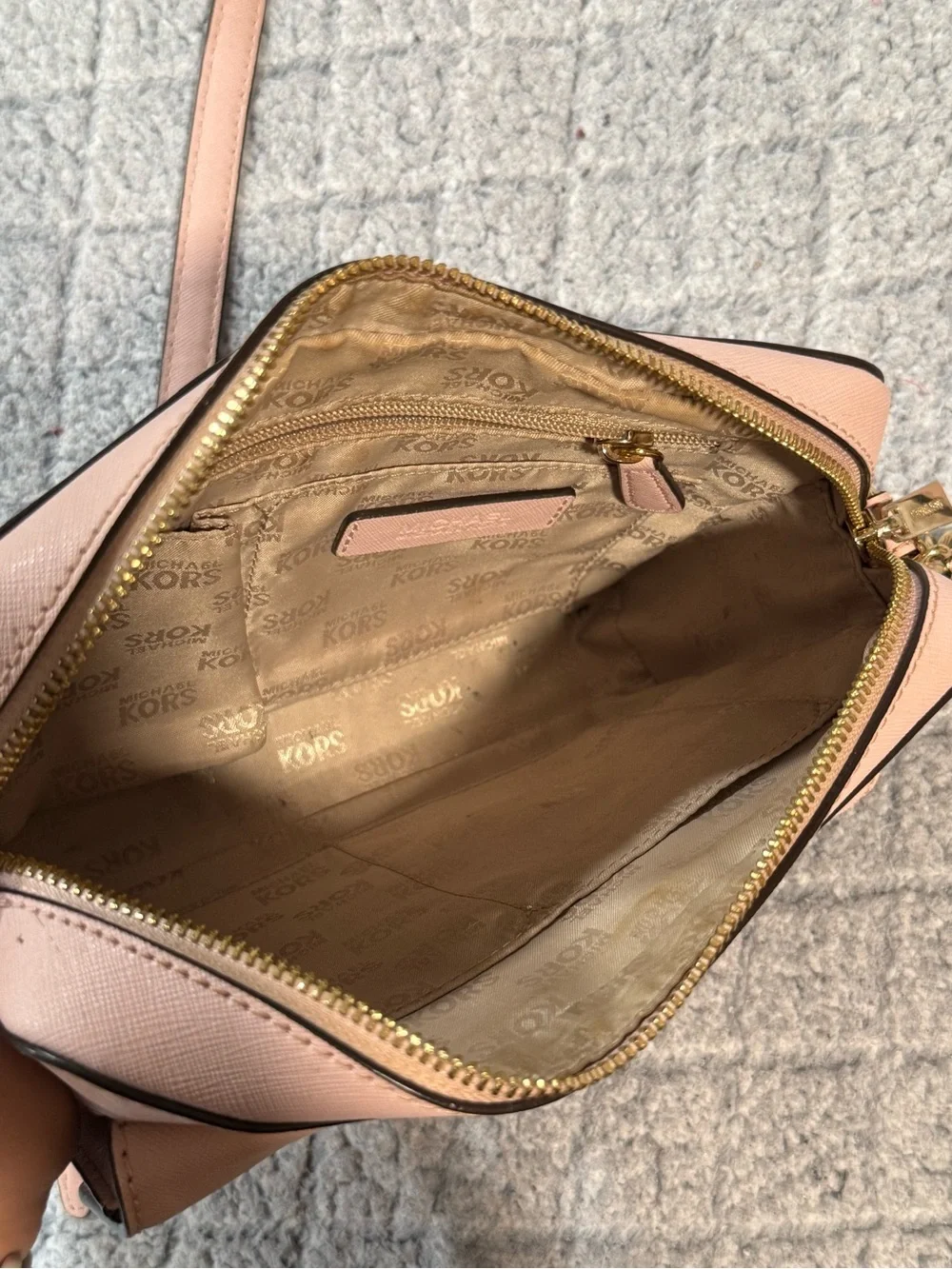 Michael Kors Blush Pink Leather Chain-Strap Crossbody